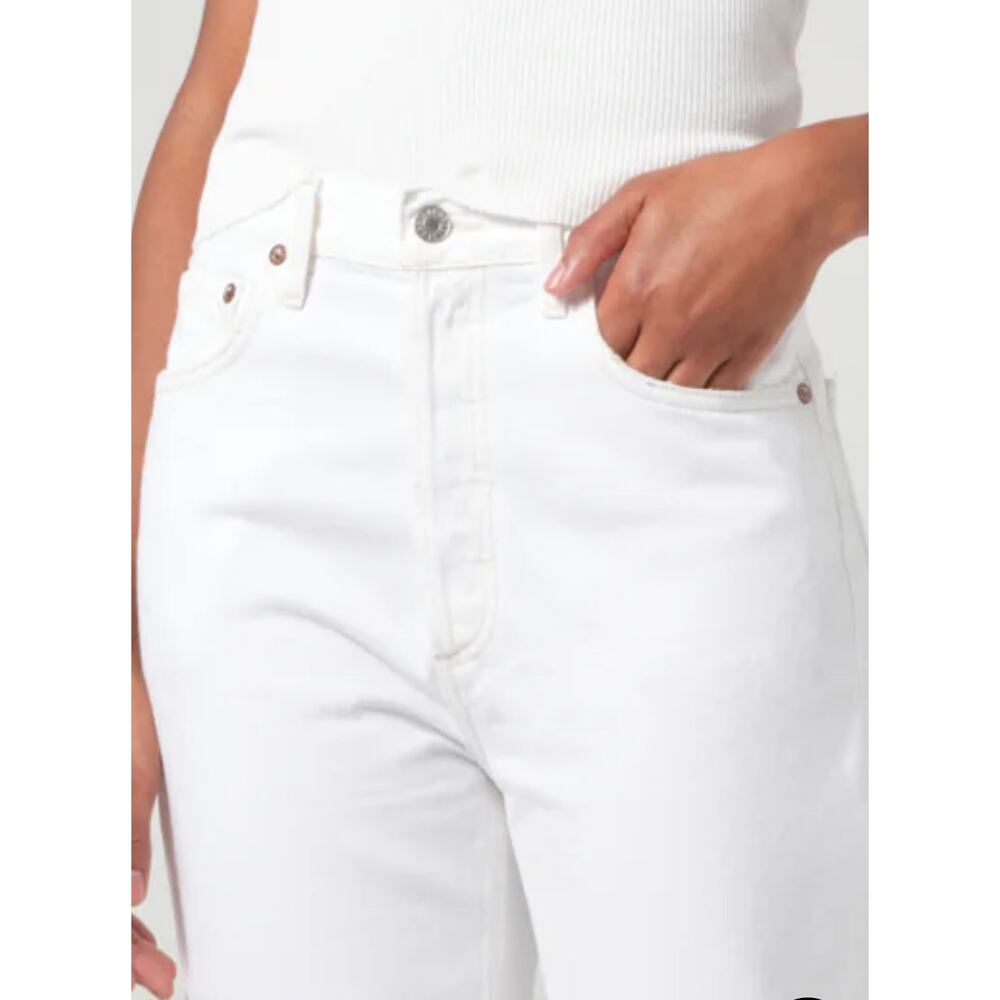 Agolde 90's Pinch Waist Ankle Jeans In Marshmallow Button Fly Organic Cotton 32 - Picture 2 of 14